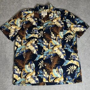 Vintage St. Johns Bay Hawaiian Shirt Comfort Flex XL Tropical Floral Cotton